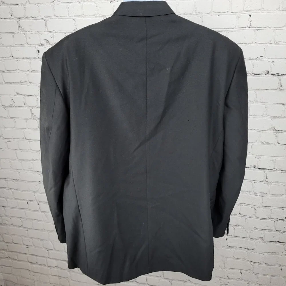 Vito Rufolo Black 100% Wool Comero Super 100's Tuxedo Suit Jacket Italy 44R